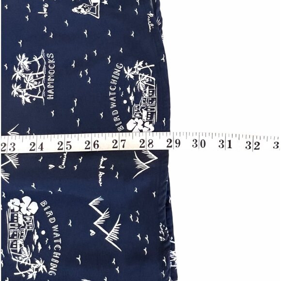 Gap Womens Navy Blue Sundress Large Tropical Print Drawstring Waist Side Pockets - Picture 12 of 12